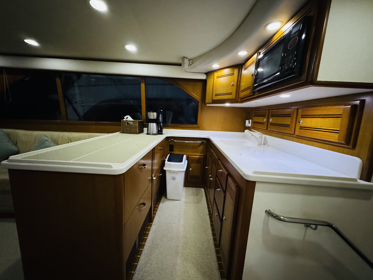 Kitchen of the fishing boat Ambition